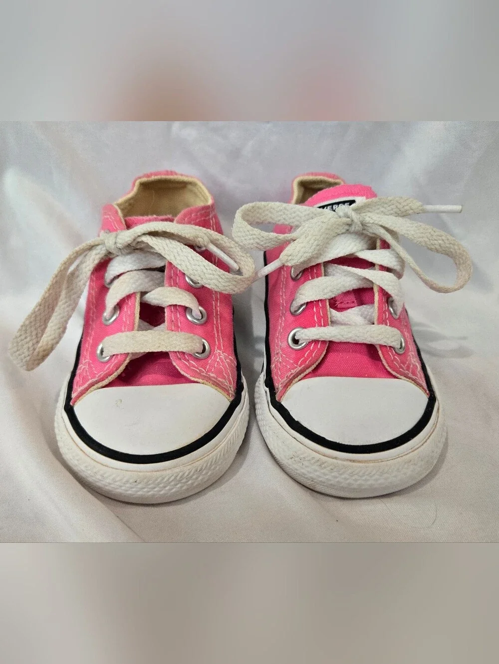 Converse Kids Hot Pink Canvas Low-Top Sneakers